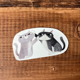 鳥控 - 都是貓防水貼紙（貓咪打架）