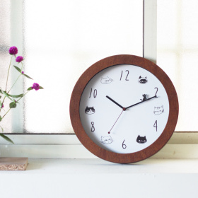 來玩嘛！喵喵原木掛鐘