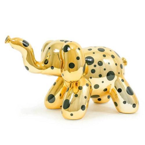 MADE BY HUMANS 波點大象存錢筒 金色配黑點