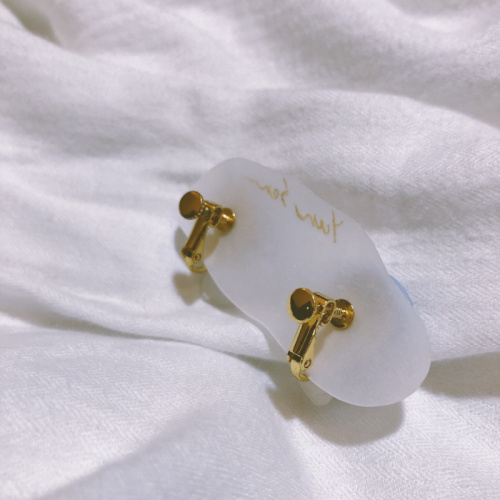 白色月光花耳環