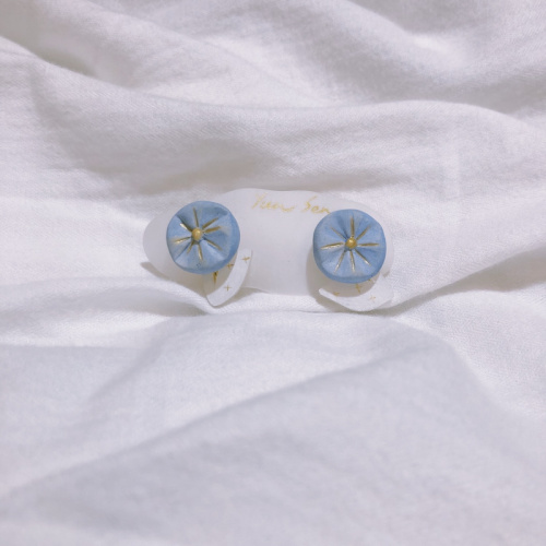 藍色月光花耳環