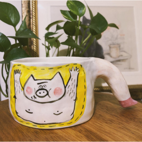 不拔毛時代 腳腳陶瓷杯