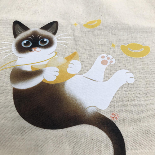 《招財濛濛》插畫購物提袋