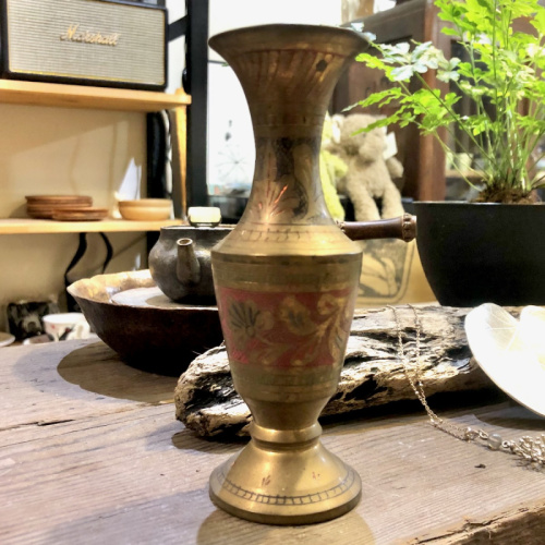  印度黃銅花器老件