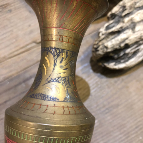  印度黃銅花器老件