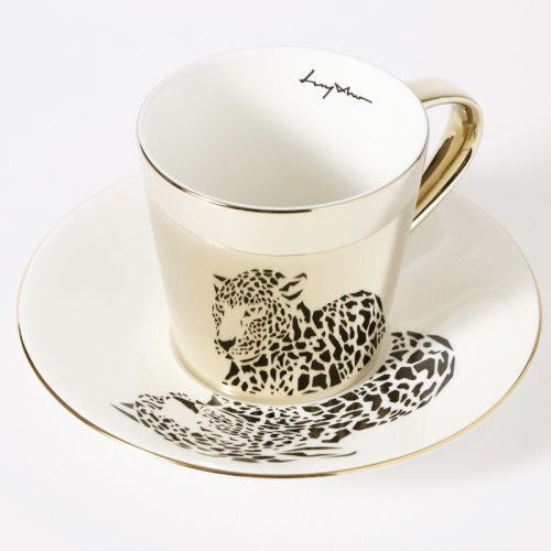 韓國Luycho動物鏡面倒影杯 花豹