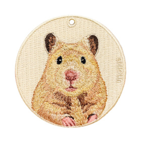 雙面刺繡吊飾 黃金鼠