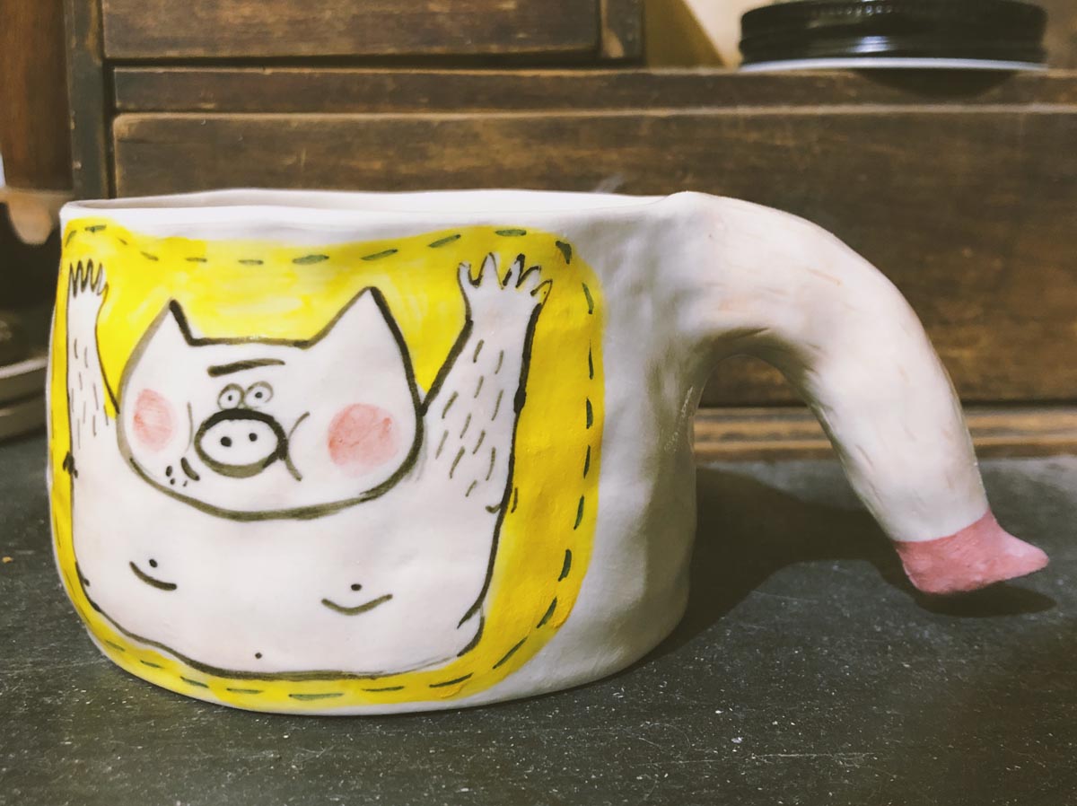 不拔毛時代 腳腳陶瓷杯