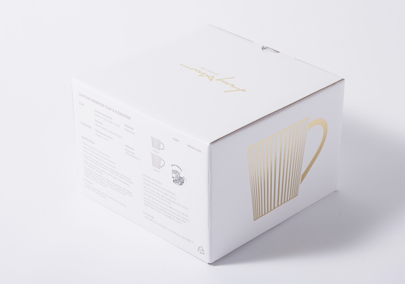 韓國 Luycho 動物圖樣鏡面倒影杯外包裝