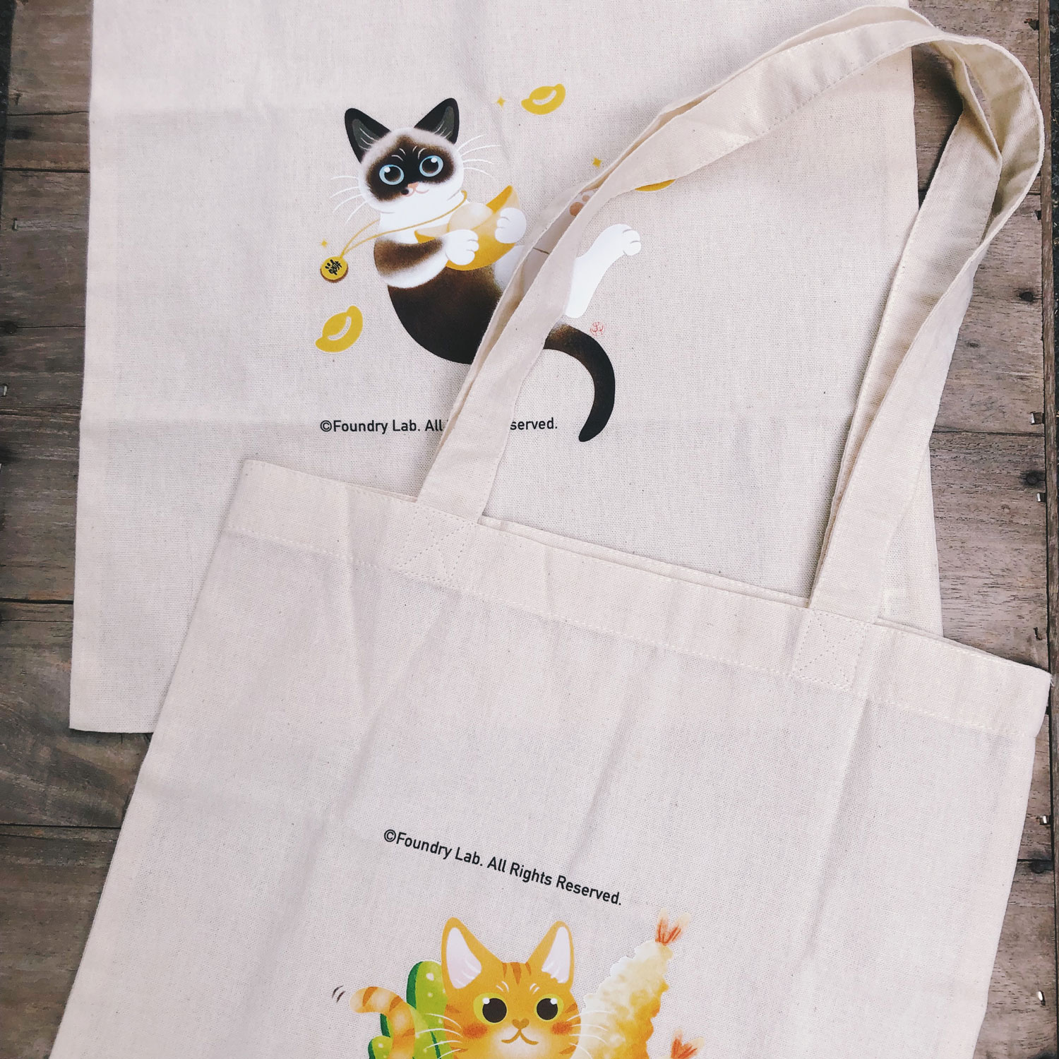 橘貓丼飯購物提袋